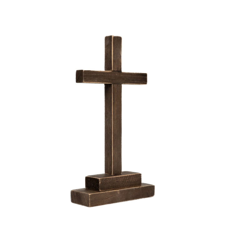 Wood Cross On Stand, 2 sizes, 2 colors
