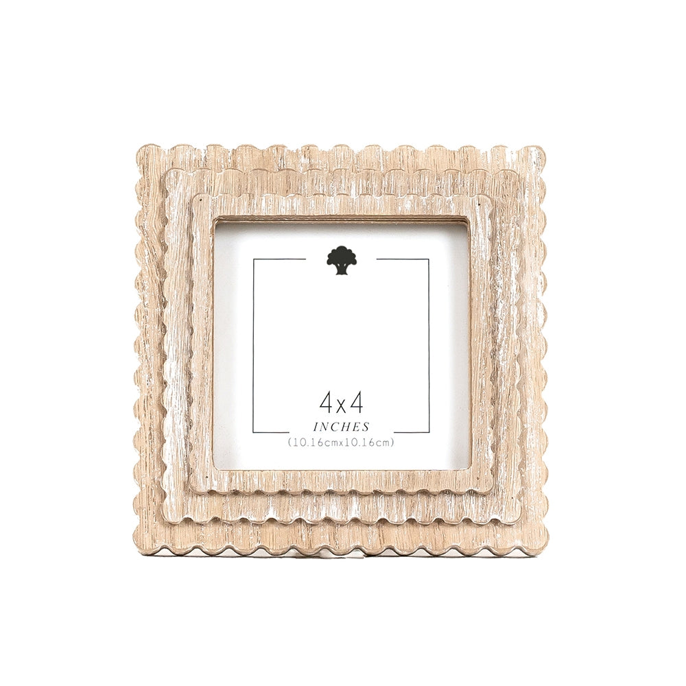 Wood Scallop Photo Frame, 4 sizes, 5 colors