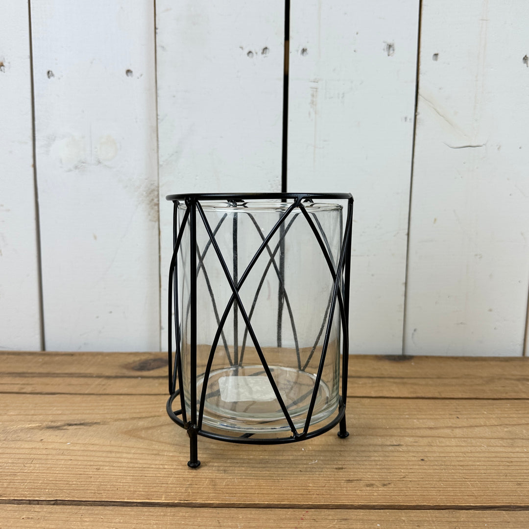 Black & Glass Metal Lantern