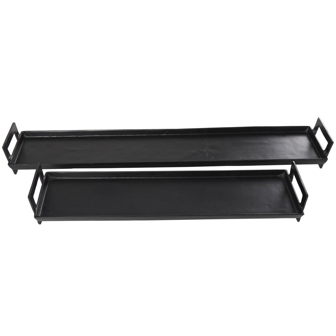 Black Metal Nesting Trays with Handles - 2 Sizes