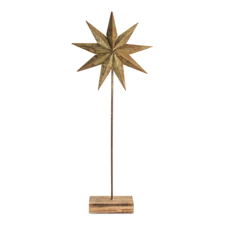 Star Set On Wooden Stand, Set of 3