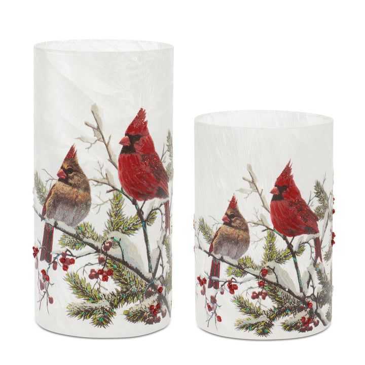 Double Cardinal Candle Holder, 2 sizes available
