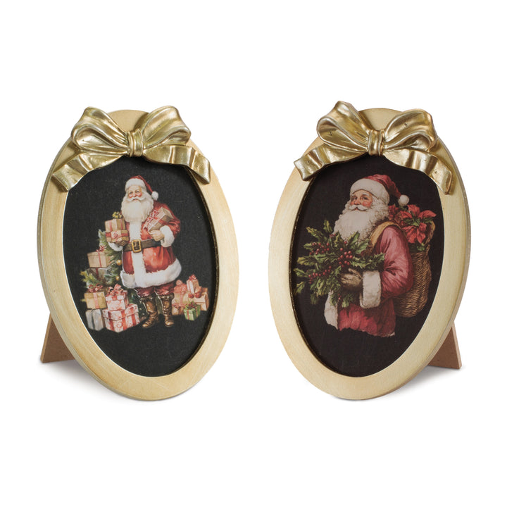 Santa Picture Frame with Bow, 2 styles