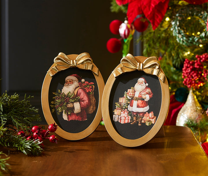 Santa Picture Frame with Bow, 2 styles