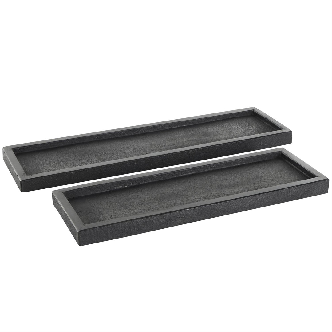 Black Marble Slim Textured Tray, 2 sizes