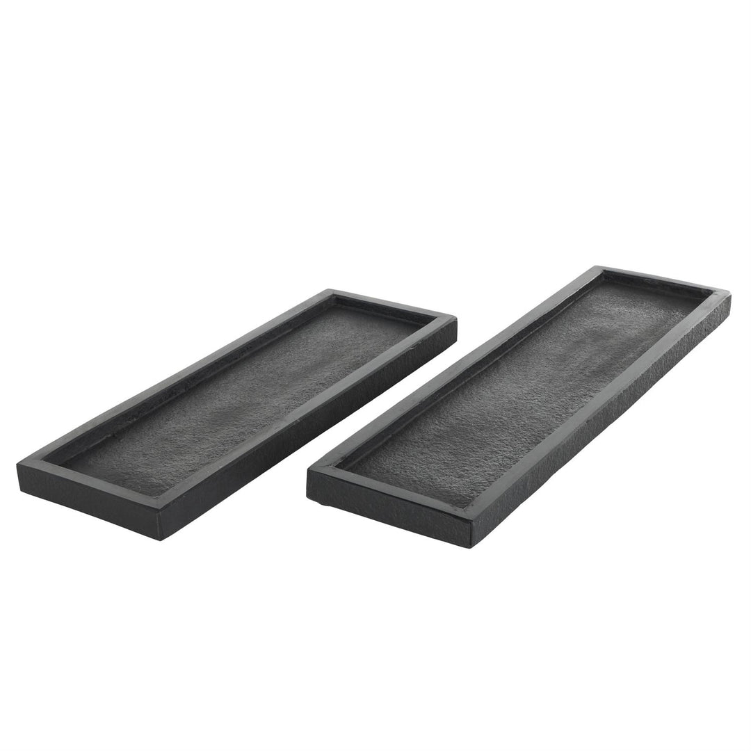 Black Marble Slim Textured Tray, 2 Sizes
