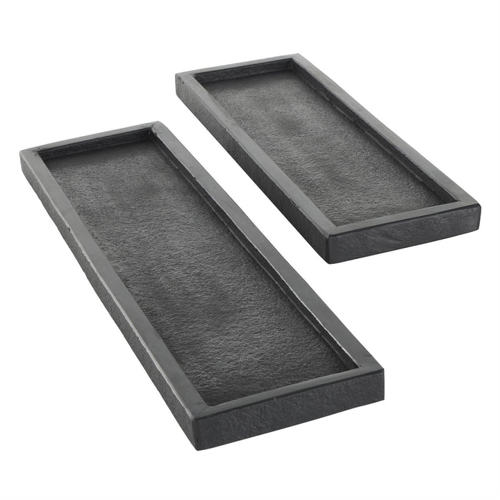 Black Marble Slim Textured Tray, 2 Sizes