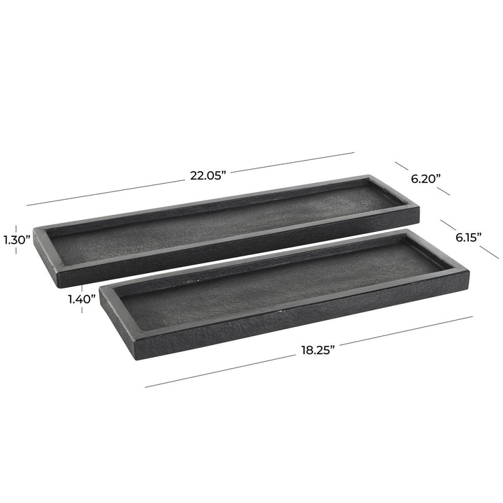 Black Marble Slim Textured Tray, 2 Sizes