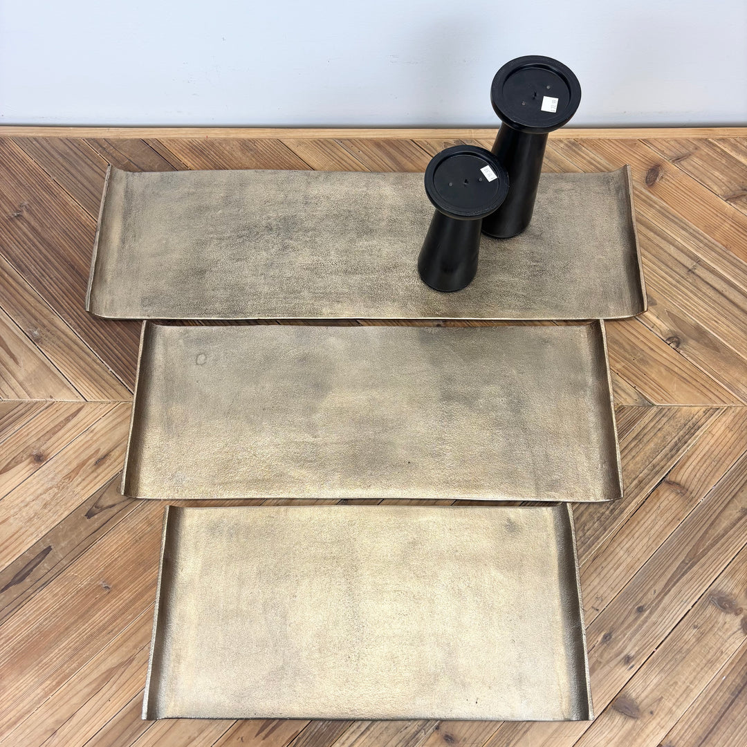Antiqued Rectangular Curled Trays