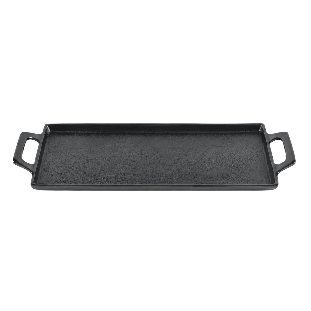 Textured Cast Aluminum Trays with Handles, 3 Colors, 2 Sizes