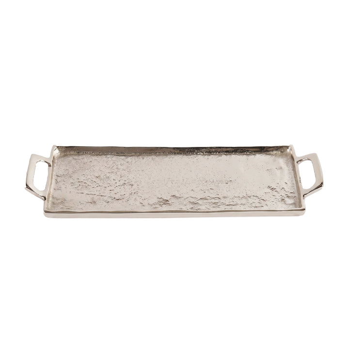 Textured Cast Aluminum Trays with Handles, 3 Colors, 2 Sizes