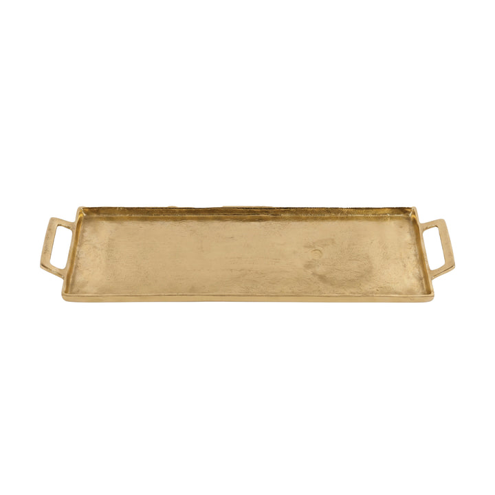 Textured Cast Aluminum Trays with Handles, 3 Colors, 2 Sizes