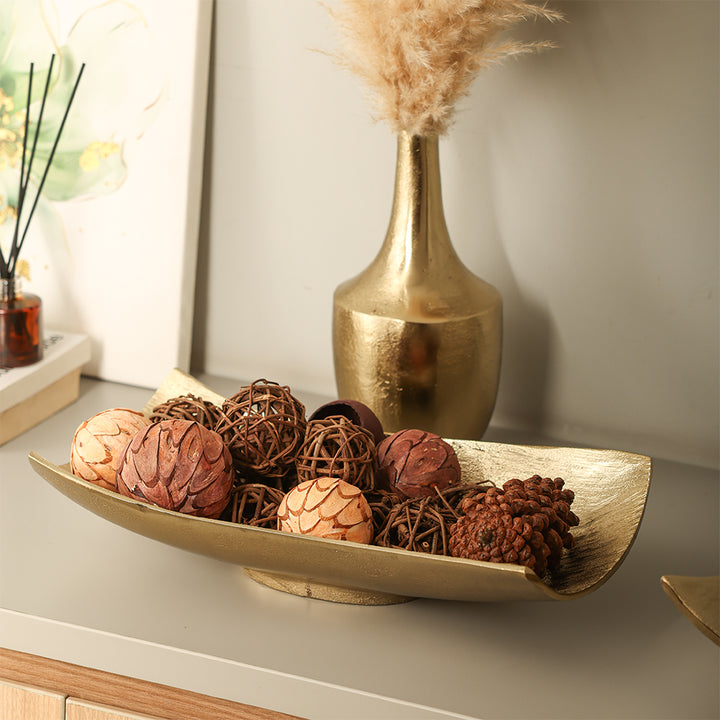 Gold Textured Wave Tray