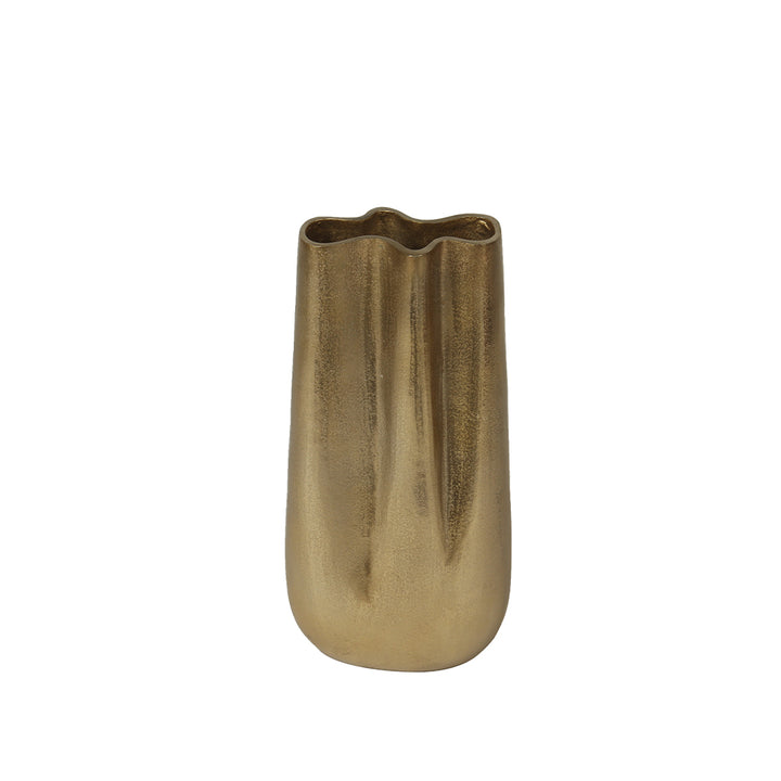 Tall Gold Sculpted Vases, 2 Sizes