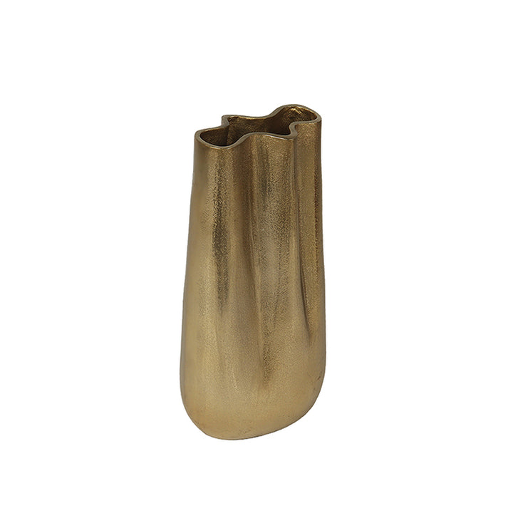 Tall Gold Sculpted Vases, 2 Sizes