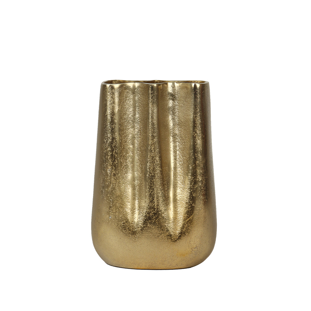 Tall Gold Sculpted Vases, 2 Sizes