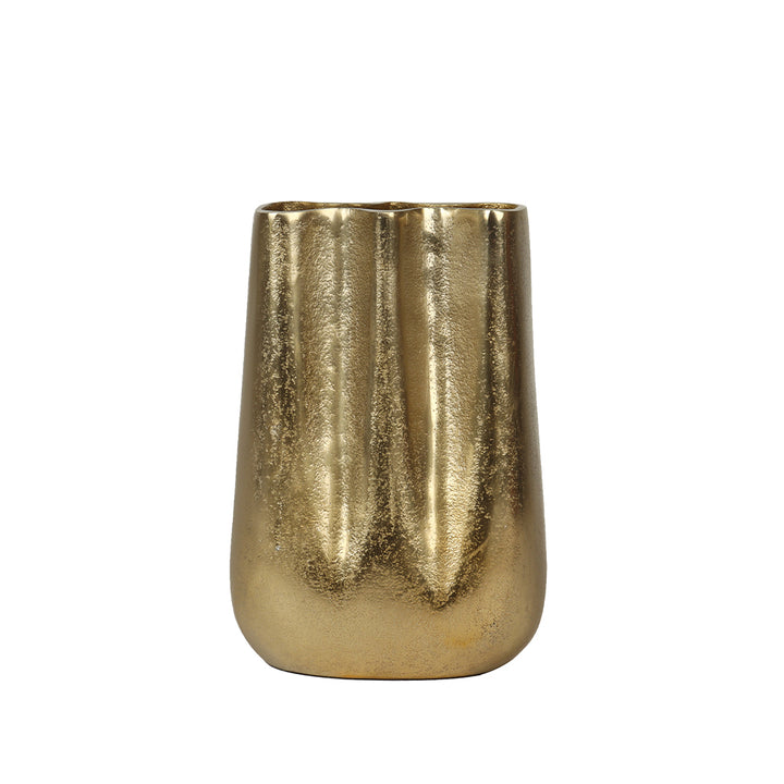 Tall Gold Sculpted Vases, 2 Sizes