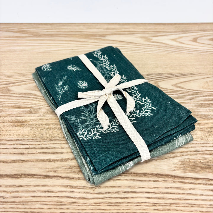 Pine Bough Patterned Tea Towel - Set of 2