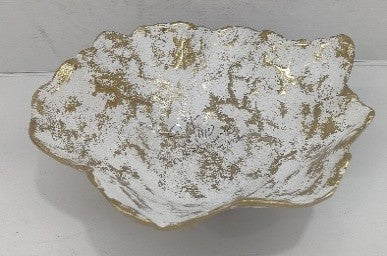 Gold and White Large Bowl