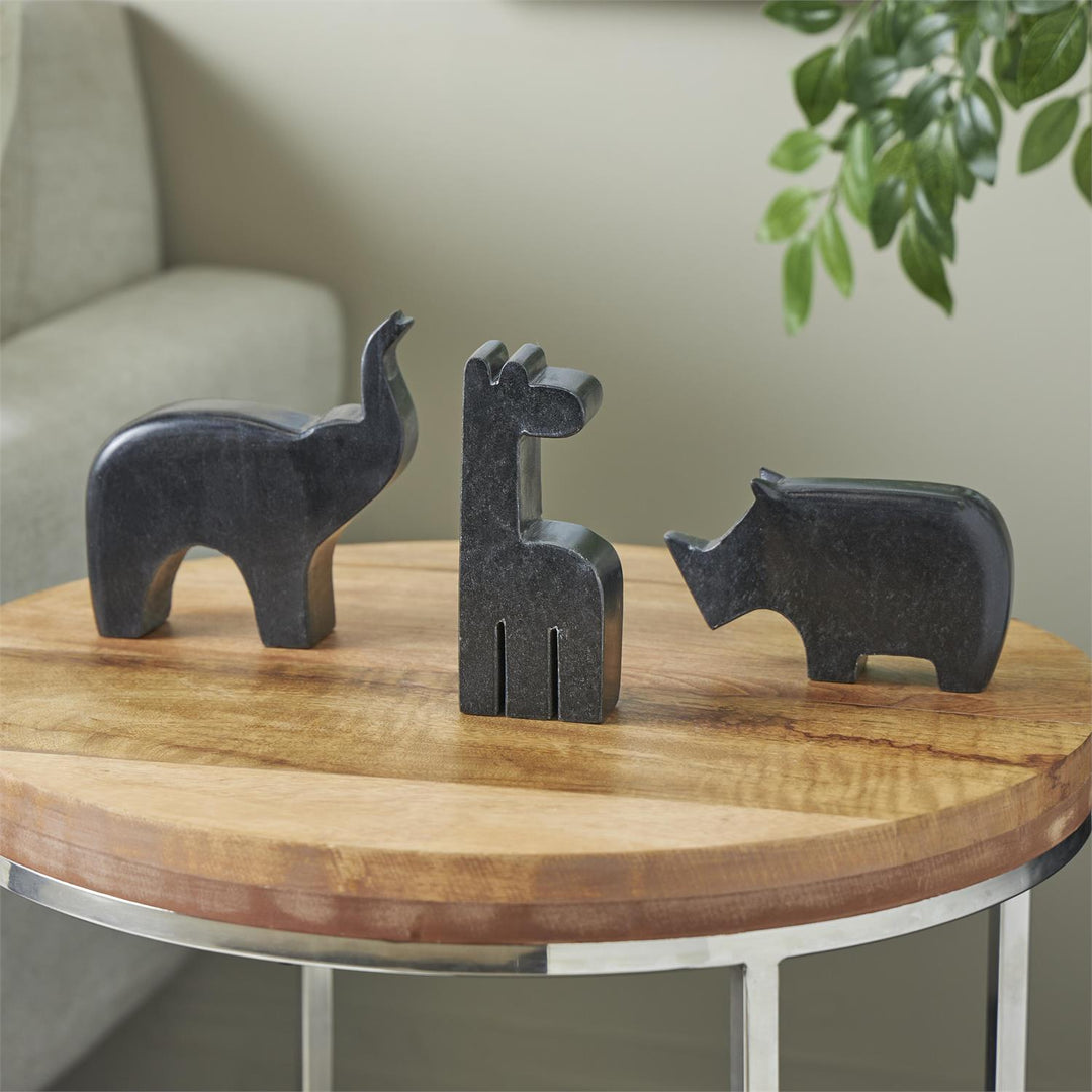 Marble Safari Animals, Set of 3 - 3 Colors
