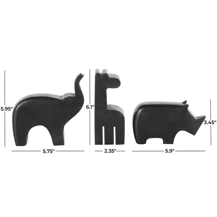 Marble Safari Animals, Set of 3 - 3 Colors