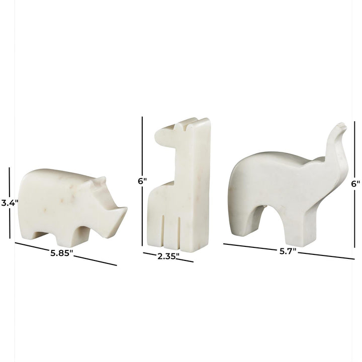 Marble Safari Animals, Set of 3 - 3 Colors