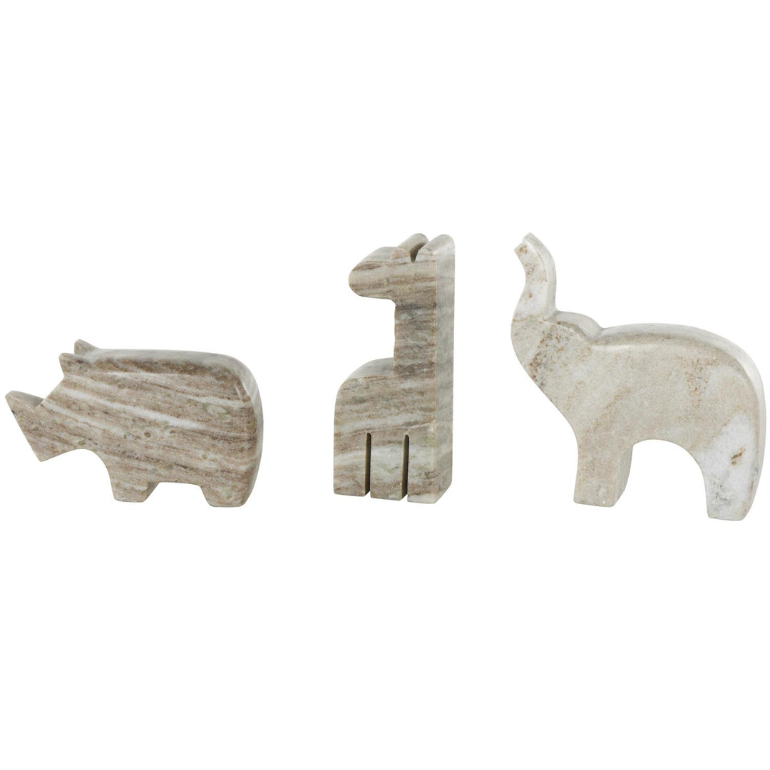 Marble Safari Animals, Set of 3 - 3 Colors