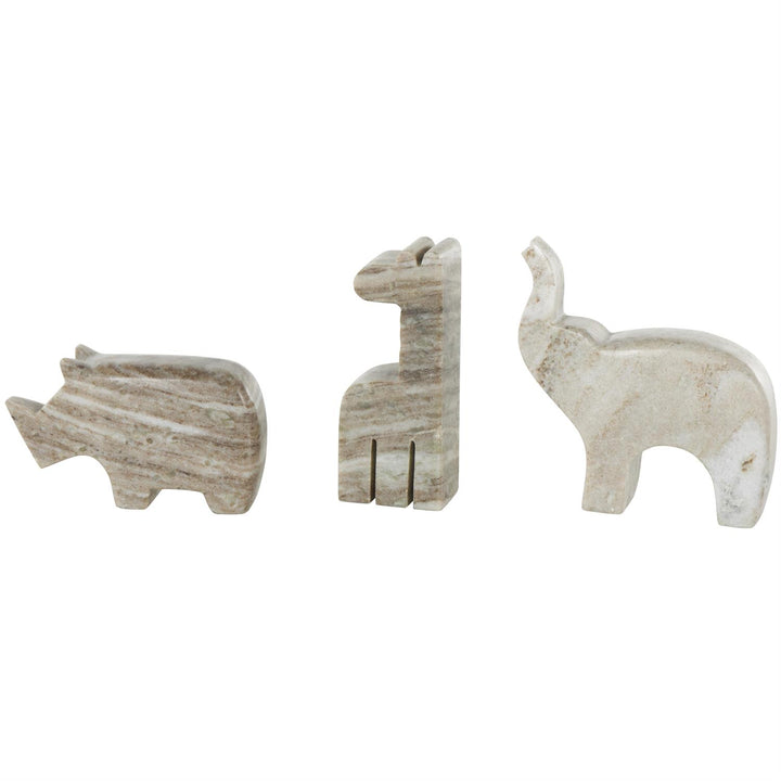 Marble Safari Animals, Set of 3 - 3 Colors