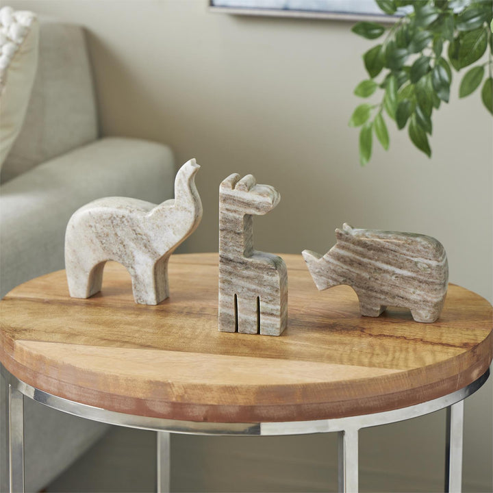 Marble Safari Animals, Set of 3 - 3 Colors
