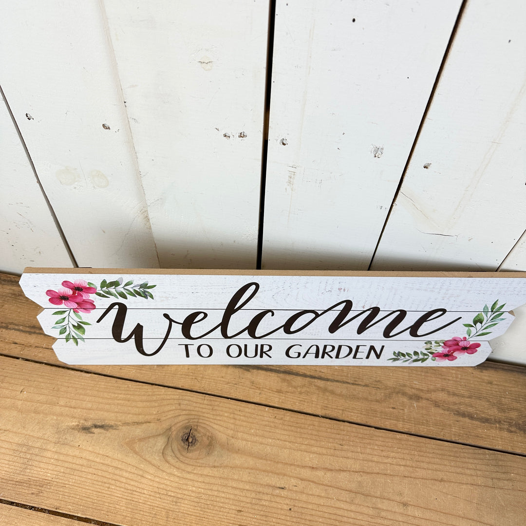 “Welcome to Our Garden” Wood Sign