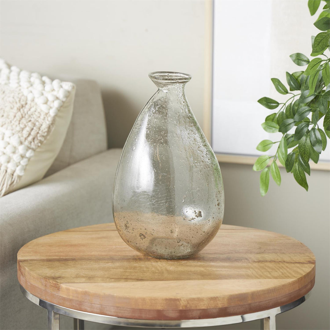 Clear Speckled Glass Vase