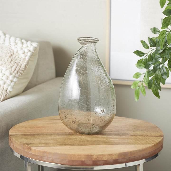 Clear Speckled Glass Vase