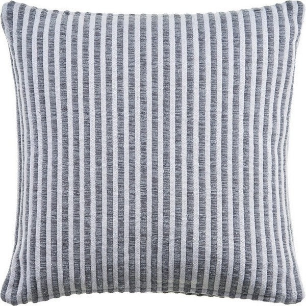 Gray and White Striped Pillow