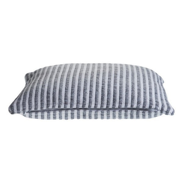 Gray and White Striped Pillow