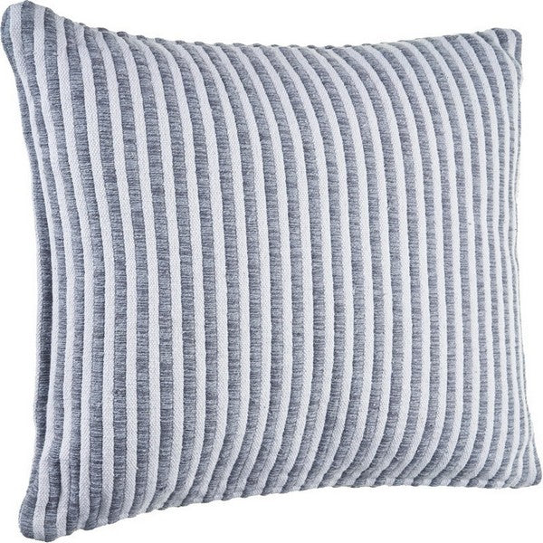 Gray and White Striped Pillow