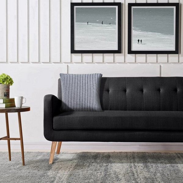 Gray and White Striped Pillow