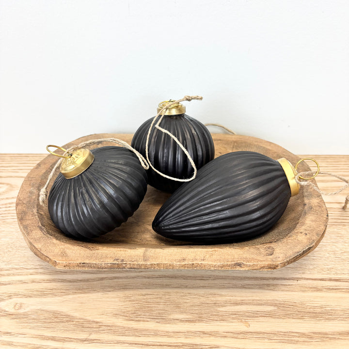 Mercury Glass Ornaments Set of 3 - 5 colors to choose from