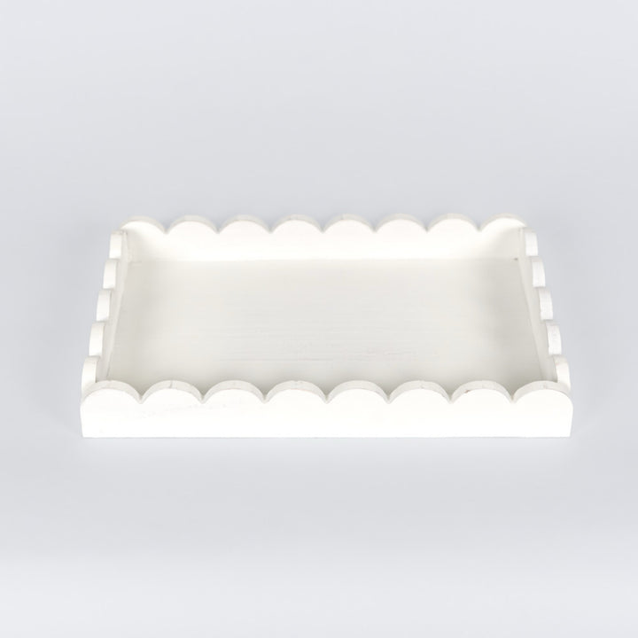 Wood Scallop Tray, 2 sizes, 4 colors