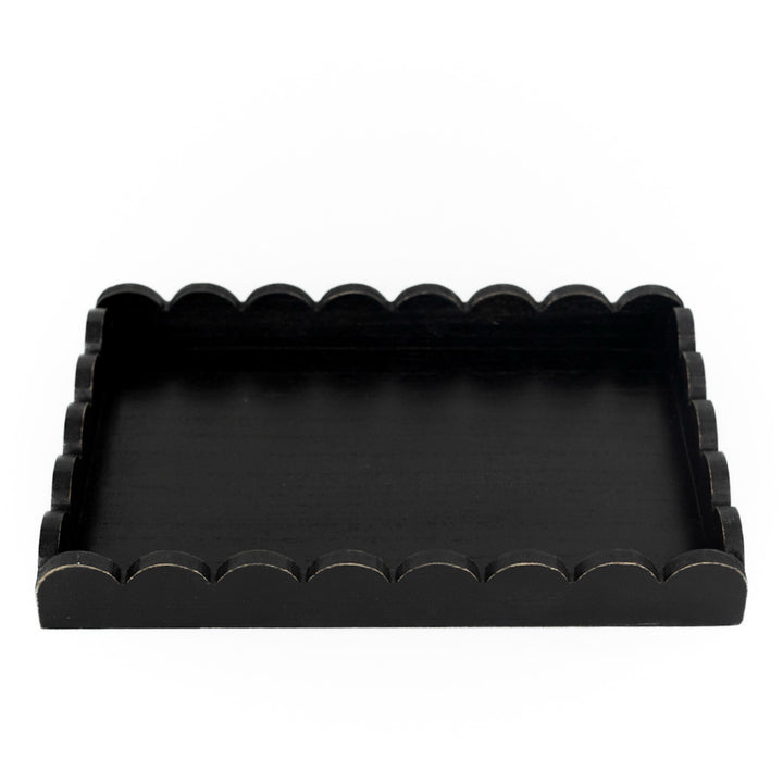 Wood Scallop Tray, 2 sizes, 4 colors