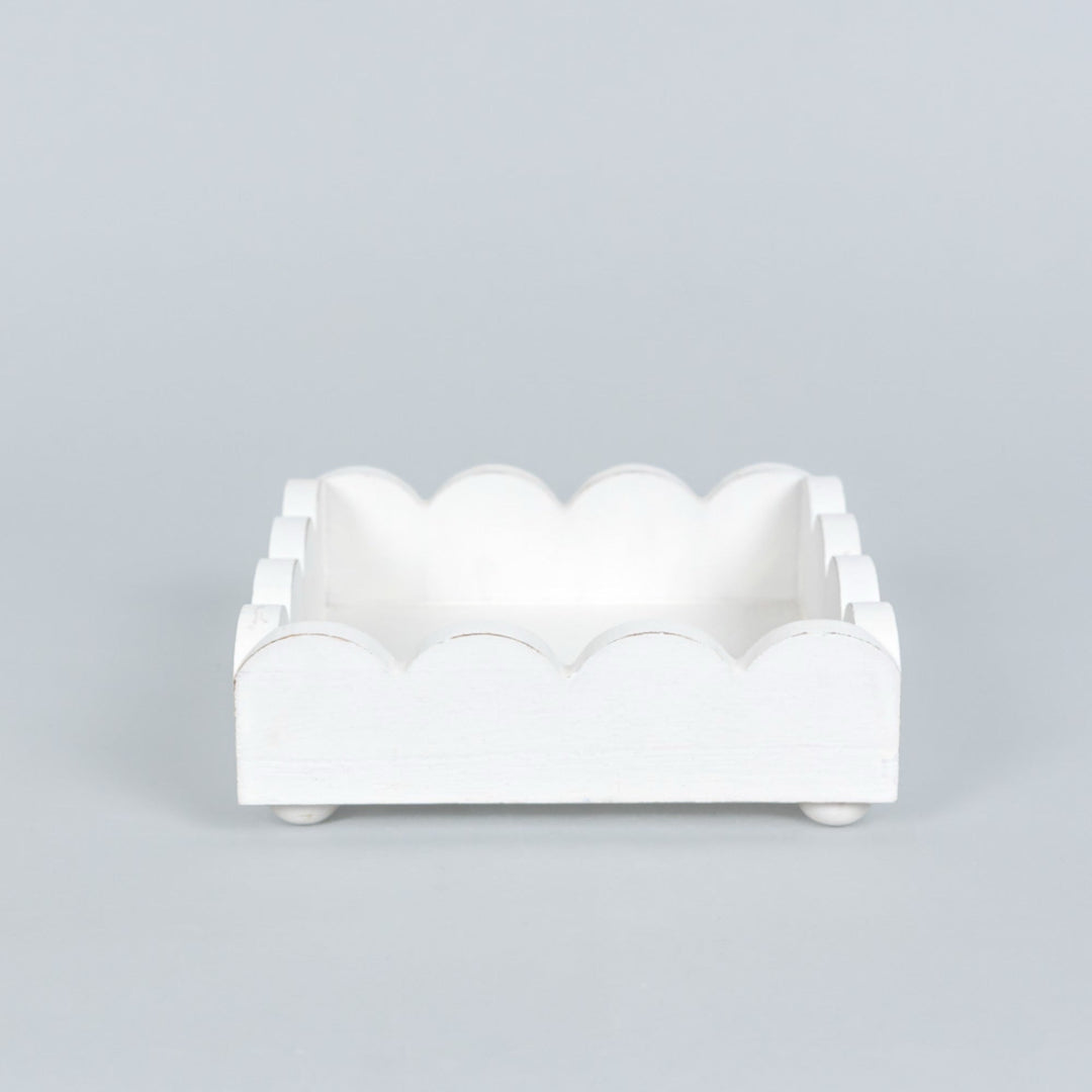 Wood Scallop Tray, 2 sizes, 4 colors