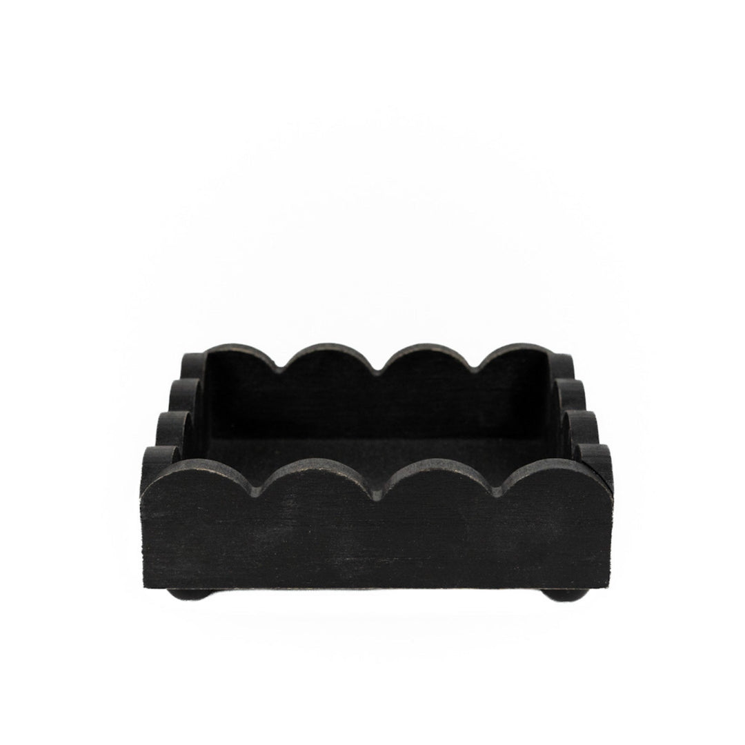 Wood Scallop Tray, 2 sizes, 4 colors