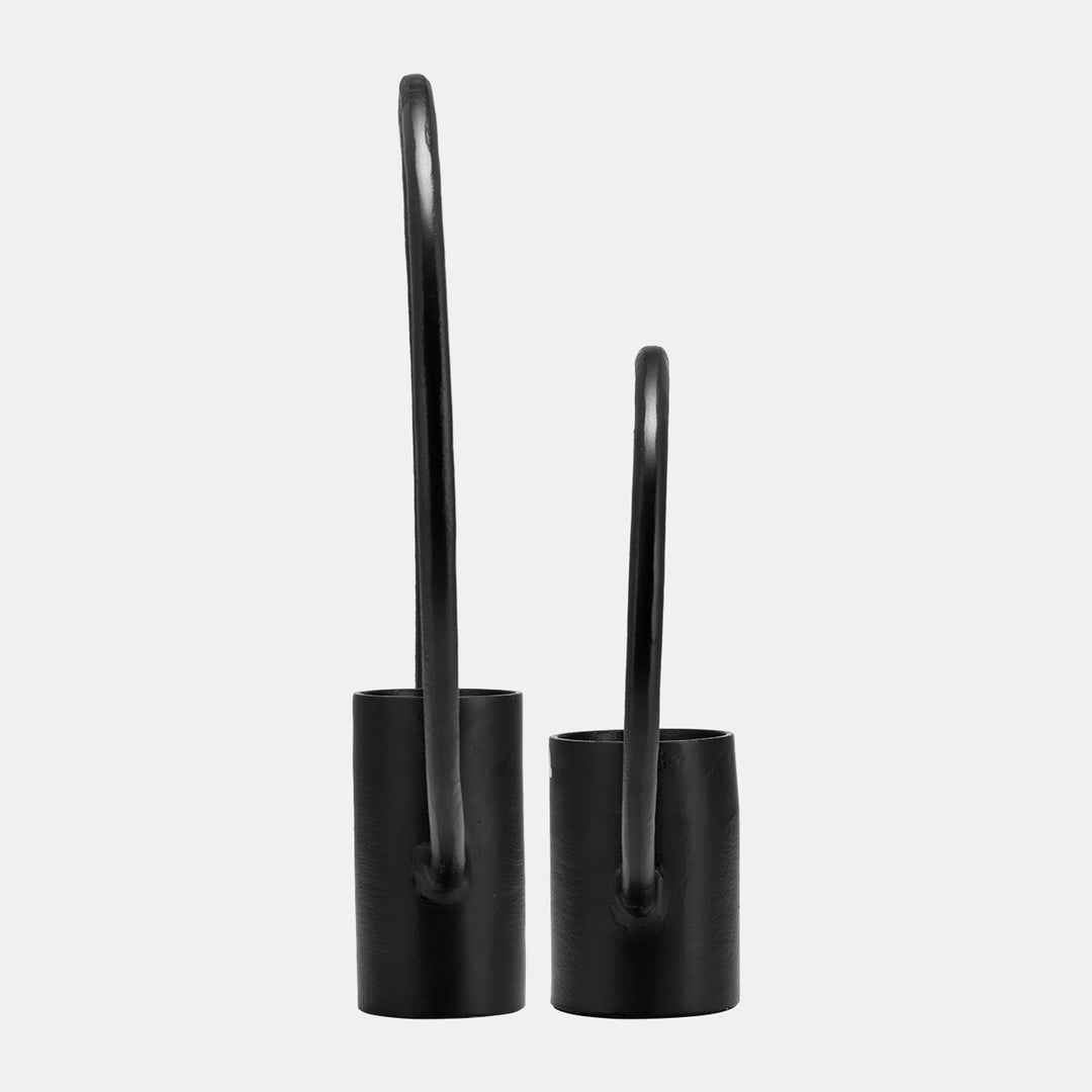 Black Circle Candle Holder, Set of 2