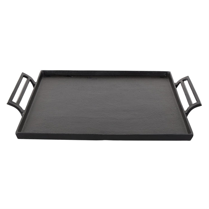 Black Aluminum Metal Square Tray with Handles