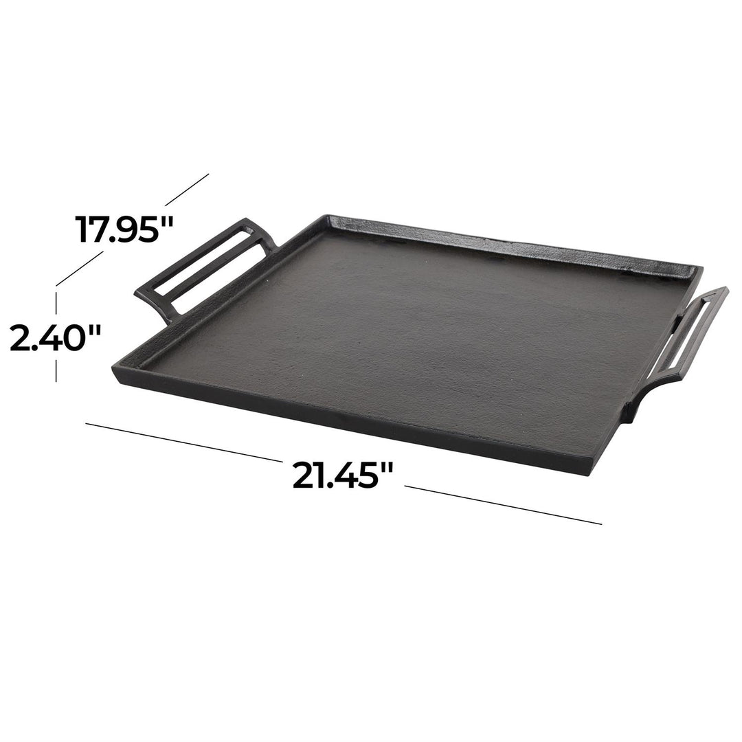 Black Aluminum Metal Square Tray with Handles