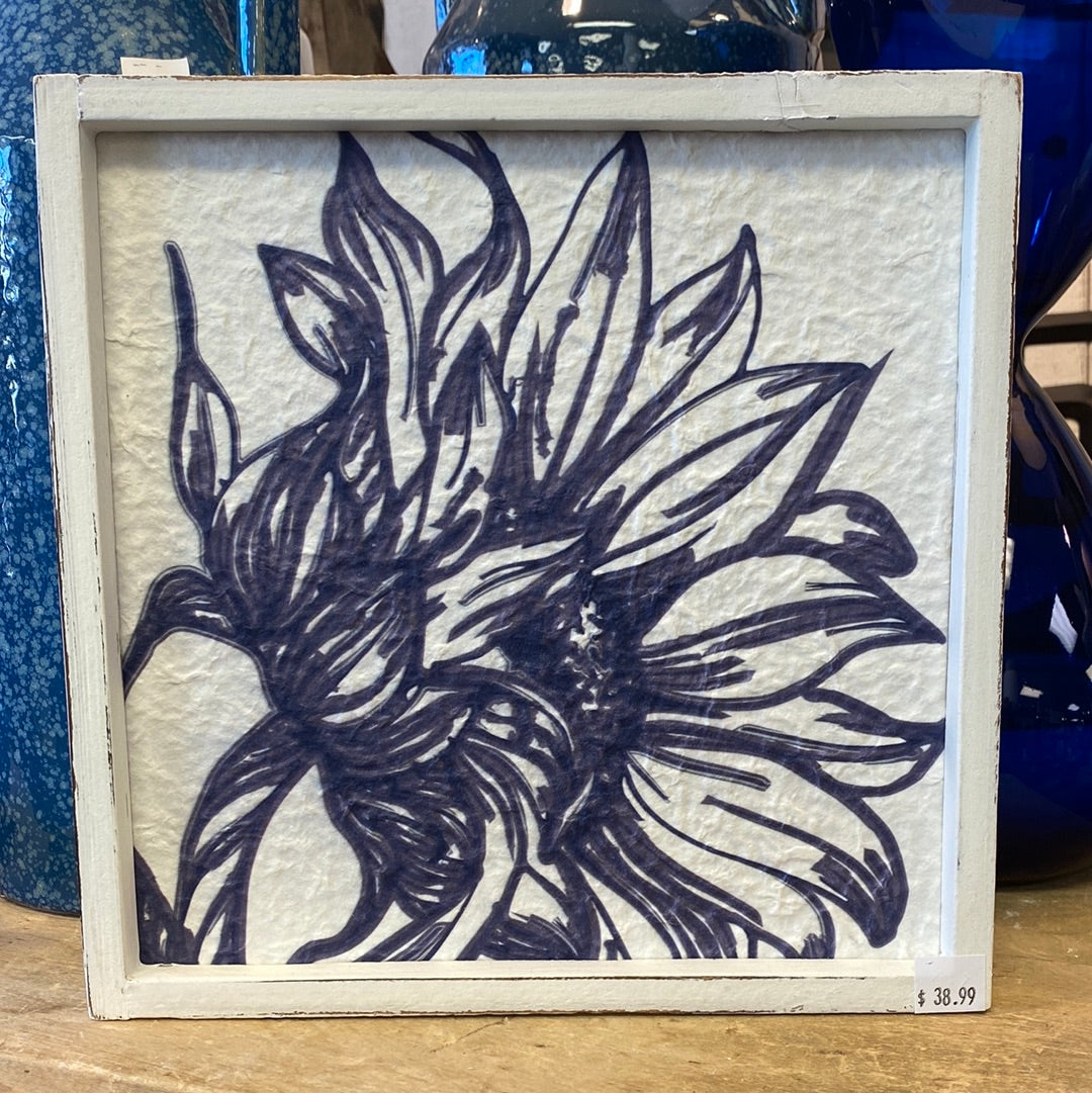 Blue Sunflower Print