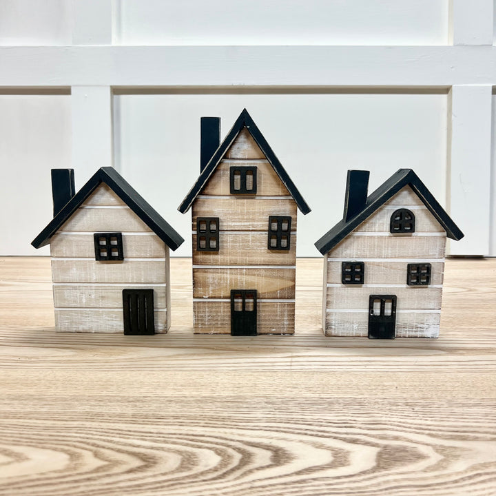 Wooden Houses - Set of 3