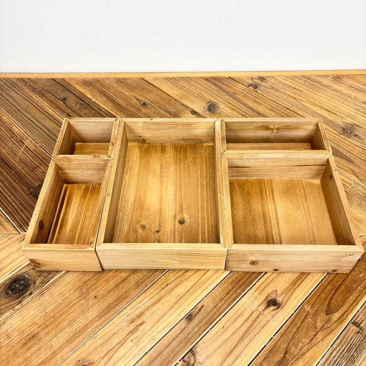 Natural Wood Organization Boxes