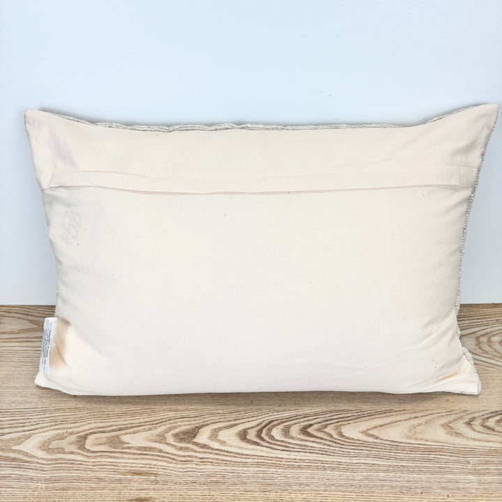 Embroidered Tree Hand-Woven Wool Lumbar Pillow