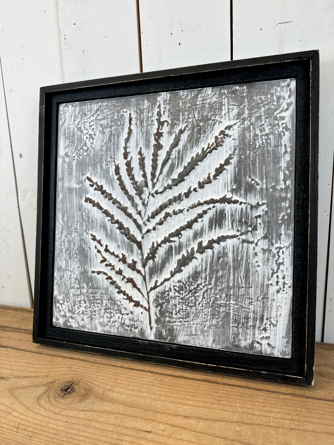 Gray and Black Embossed Wall Art