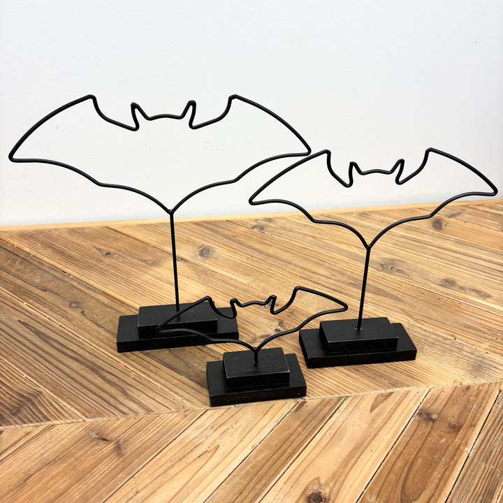 Metal Cut-Out Bats on Stand